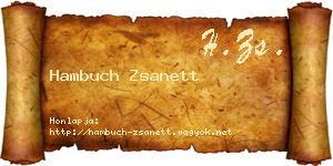 Hambuch Zsanett névjegykártya